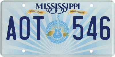 MS license plate AOT546