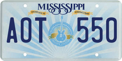 MS license plate AOT550