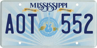 MS license plate AOT552