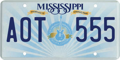 MS license plate AOT555