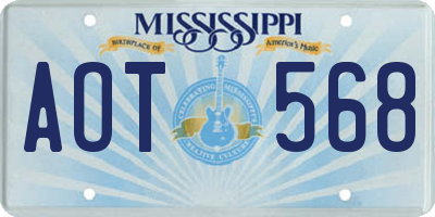 MS license plate AOT568