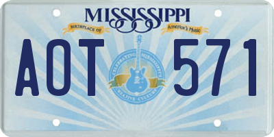 MS license plate AOT571