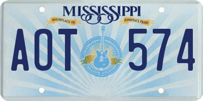 MS license plate AOT574