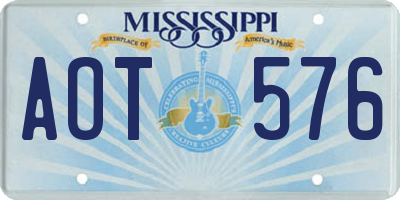 MS license plate AOT576