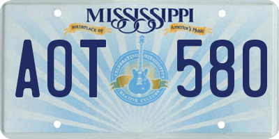 MS license plate AOT580