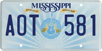 MS license plate AOT581