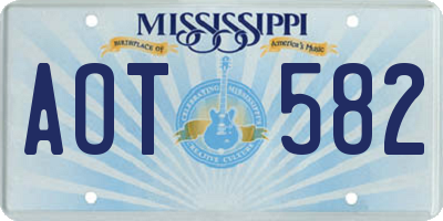 MS license plate AOT582