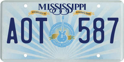 MS license plate AOT587