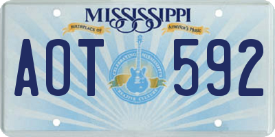 MS license plate AOT592