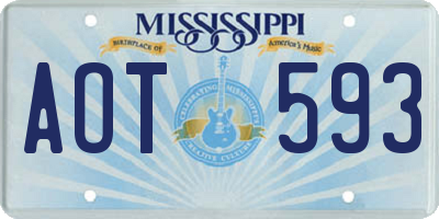MS license plate AOT593