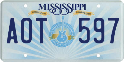 MS license plate AOT597