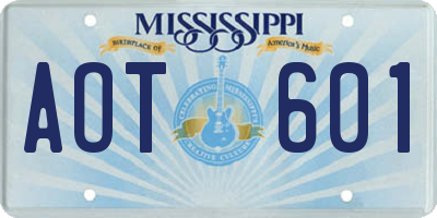 MS license plate AOT601