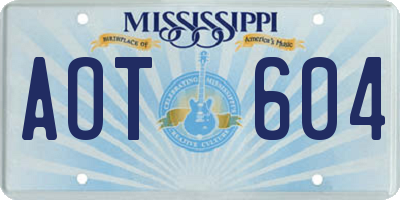 MS license plate AOT604