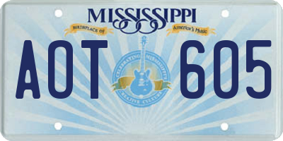 MS license plate AOT605