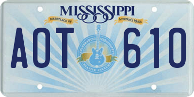 MS license plate AOT610