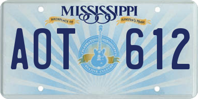 MS license plate AOT612