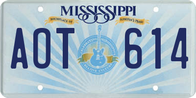 MS license plate AOT614