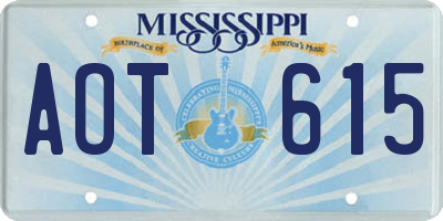 MS license plate AOT615