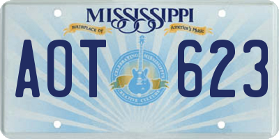 MS license plate AOT623
