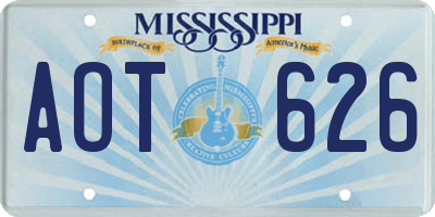 MS license plate AOT626