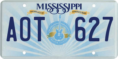 MS license plate AOT627