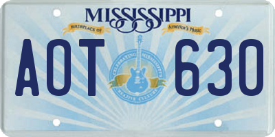 MS license plate AOT630