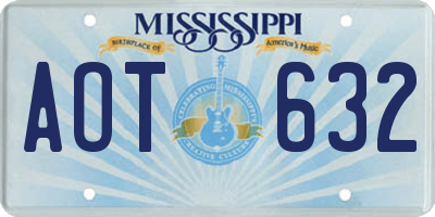 MS license plate AOT632