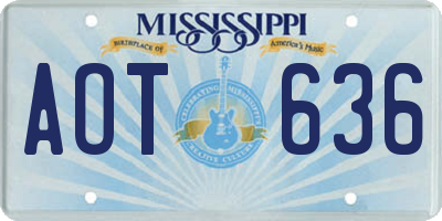 MS license plate AOT636