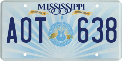 MS license plate AOT638