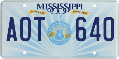 MS license plate AOT640