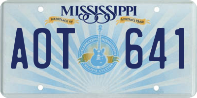 MS license plate AOT641