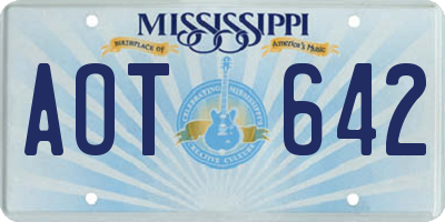 MS license plate AOT642