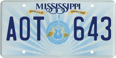 MS license plate AOT643