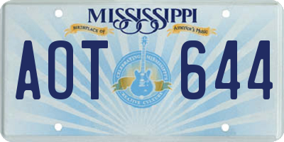 MS license plate AOT644