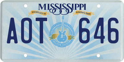MS license plate AOT646