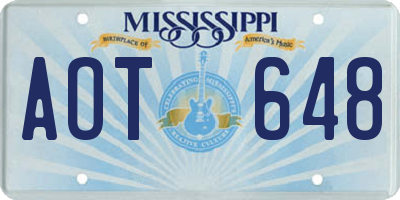MS license plate AOT648