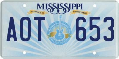 MS license plate AOT653