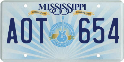 MS license plate AOT654