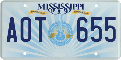 MS license plate AOT655