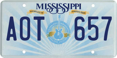 MS license plate AOT657