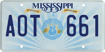 MS license plate AOT661