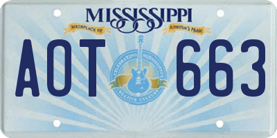 MS license plate AOT663
