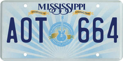 MS license plate AOT664