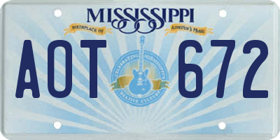 MS license plate AOT672