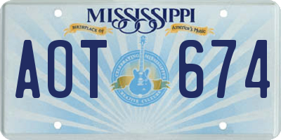 MS license plate AOT674