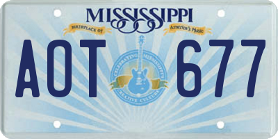 MS license plate AOT677