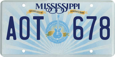 MS license plate AOT678