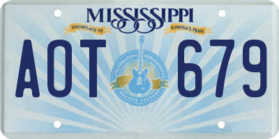 MS license plate AOT679