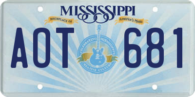 MS license plate AOT681