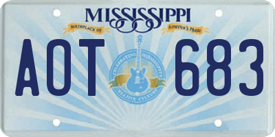 MS license plate AOT683